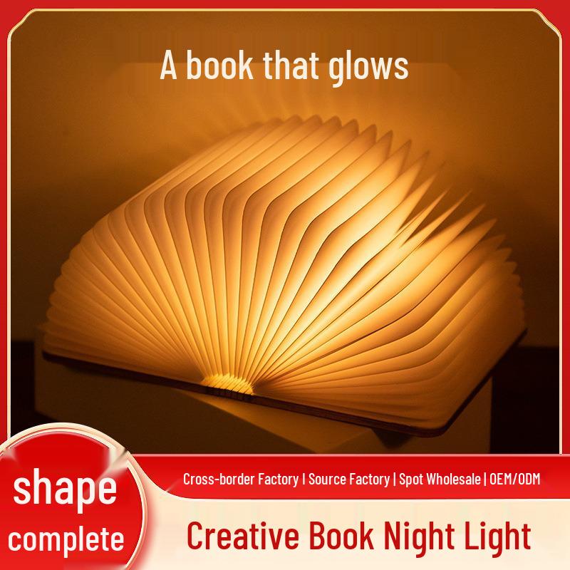 USB-Powered Walnut Book Light with Stepless Dimming and Eye Protection for Bedroom