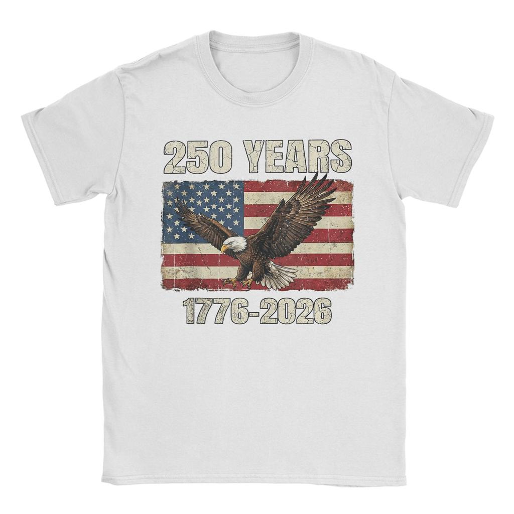 Unisex TShirt 250 Years 1776 2026 Eagle Flag American Patriotic Novelty Cotton Tees Short Sleeve  T Shirt O Neck Tops 4XL 5XL 6XL