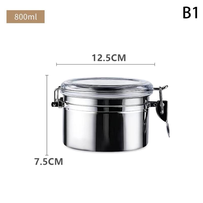 Stainless Steel Airtight Canister,Clamp Lid Food Storage Jars for Kitchen,Coffee/Tea/Sugar/Snack Containers with Seal Lids