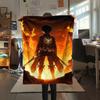 1PC Attack on Titan Print Flannel Blanket, High quality All Seasons, Home Decor, Warmth and Comfort, Perfect for Christmas Gifts