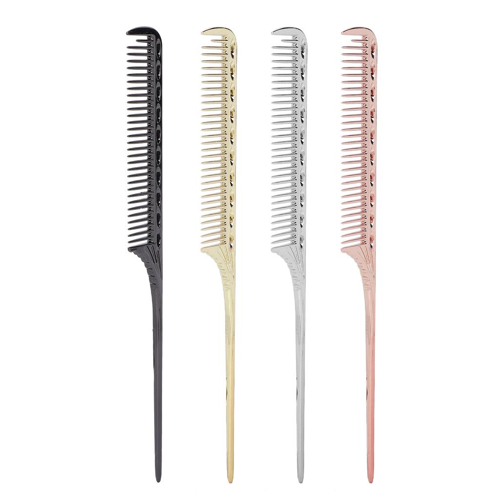 Professional Rat Tail Hair Comb Salon Hairdressing Styling Comb Barber Aluminum Metal Comb