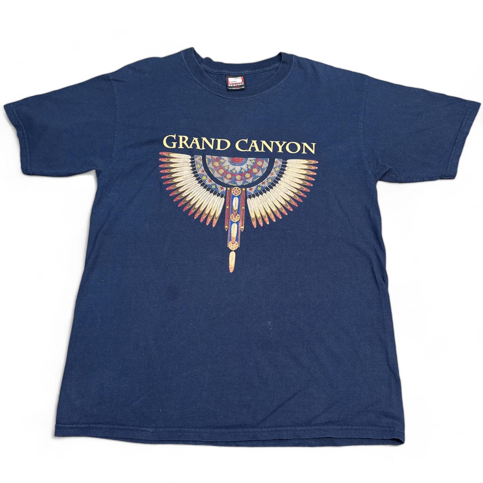 

Vintage USA Made Grand Canyon T Shirt Adult Size Large Navy Blue Aztec Logo M