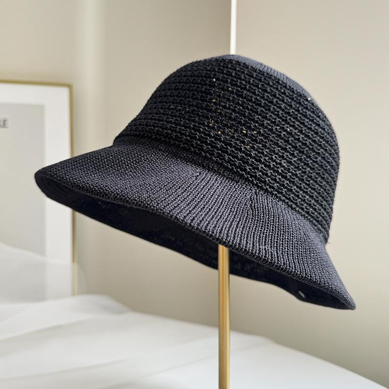 Woven Fisherman's Hat Female Summer Gentle Hollow Mesh Fashionable Elegant Basin Hat Showing Face Small Spring and Summer Hat