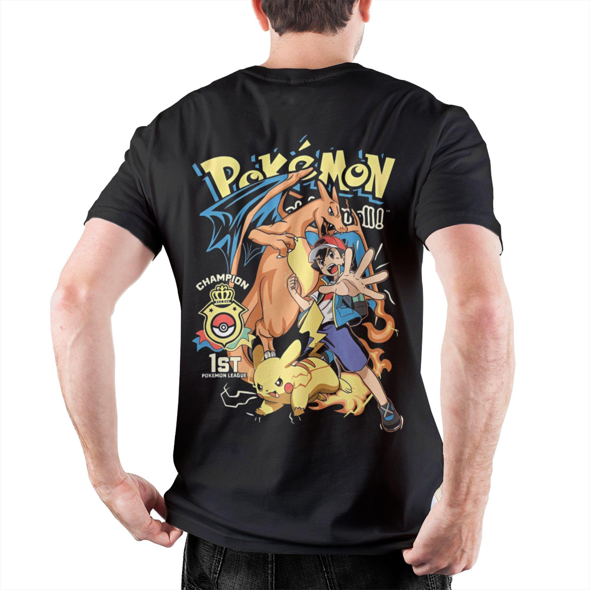 

Men Women Pokemoned Charizard T Shirt 100% Cotton Clothing Leisure Short Sleeve Round Collar Tees Summer T-Shirts S