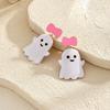 Ghost Cute Enchanting Bow Earrings Stylish Alloy Halloween Jewelry For Women Young