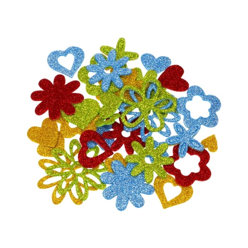 Glittering Number Star Heart Flower Foam Sticker for Birthday Card Making Notebook Journal Classroom Wall Decoration
