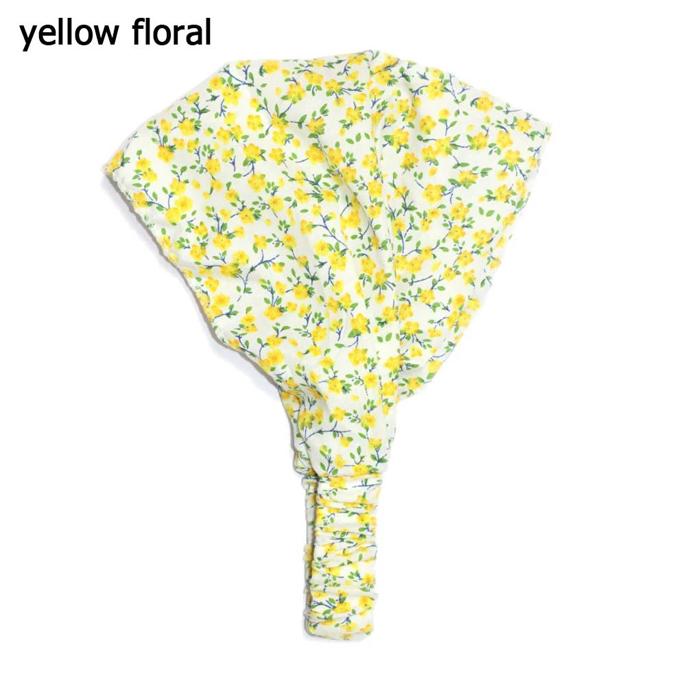 Girls Twisted Cute Baby Turban Kid Floral Polka Dot Print Headscarf Cotton Elastic Headband Bandana Hats Hair Accessories