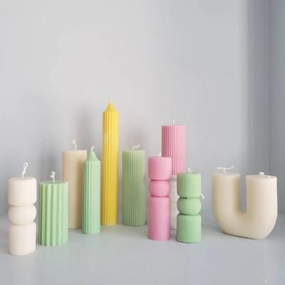 Geometrie Streep Pilaar Siliconen Gips Vormen Potlood Geometrische Kolom Plastic Vormen Lijn Cilinder Bol Kaars Acryl Maakgereedschap