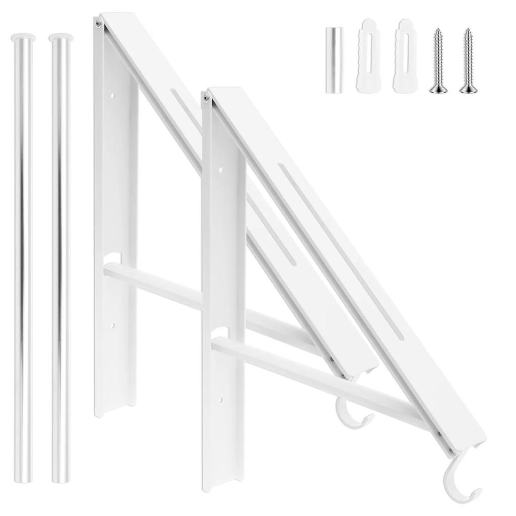 Stainless Steels Space Saving Foldable Clothes Hanger For Home Bedroom Laundry Room Wall Wall-Mounted Clothes Drying Rack