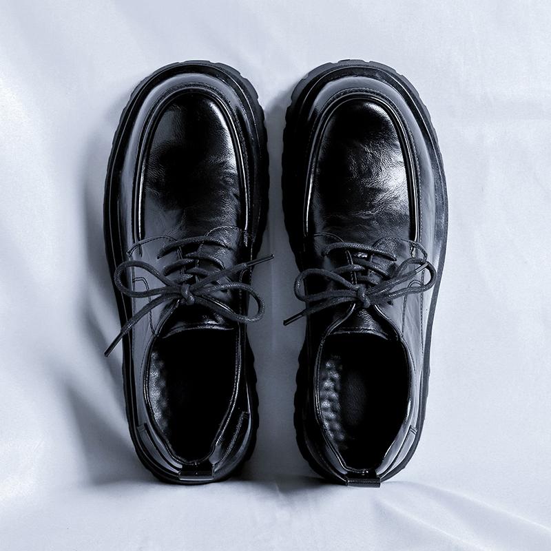 Trendy and Fashionable Hot Selling Man Leather Men's Shoes with Thick Soles and Elevated Height  Youth and Adult Party Shoes