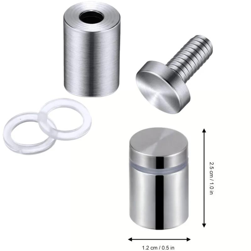 10pcs Sign Standoff Screws 12x25mm Advertising Screw Stainless Steel Wall Standoff Mounts Glass Acrylic Nail Mountting Hardware