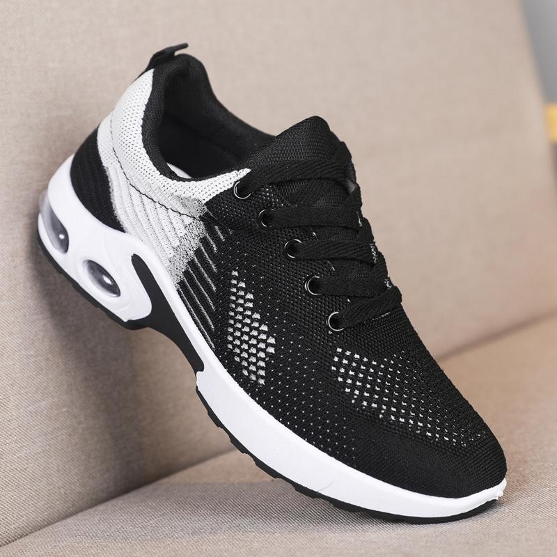 2025 autumn new casual women's shoes soft sole breathable versatile flying woven shoes sports running walking shoes mother shoes comfortable