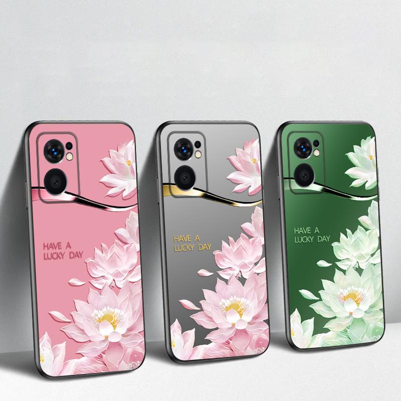 Gradient Yellow Lotus For OnePlus 8 9 11 12 13 10 Pro 9RT 8T 12R Ace 5 2V Nord CE 2 4 Lite N20 SE 30 N200 TPU Soft Phone Case
