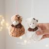 Ruffle Collar Sheep Ornament Sheep Figure Plush Pendant New Xmas Hanger Gift Embellish
