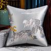 New Chinese-style Throw Pillows with Bird and Flower Embroidery Redwood Sofa Cushion Cover Large Cushion for Living Room Bed