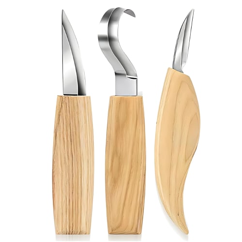 PLEAVIT Carving Knife Set, Woodworking Chisel, Hook Knife, Wood Carving Kit