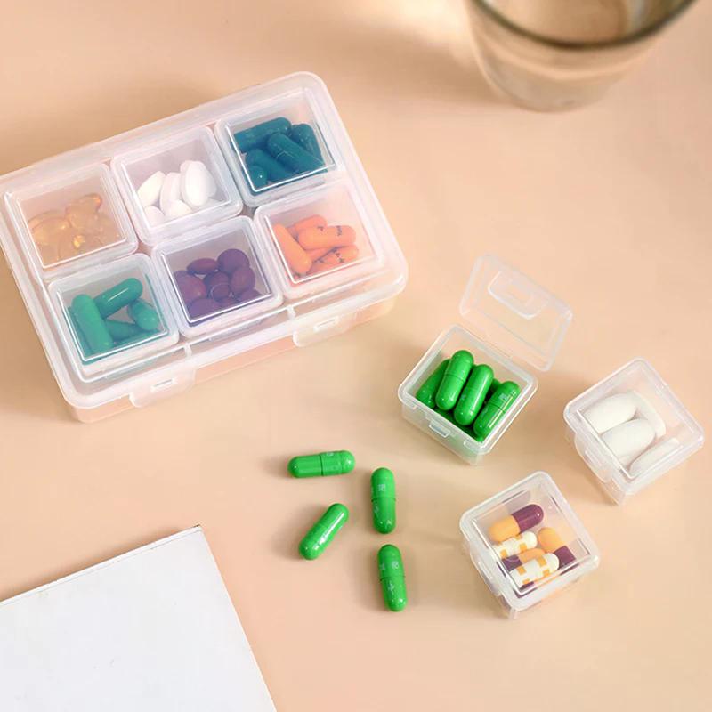 Portable Medicine Storage Box, Plastic Desktop Medicine Storage Box With Lid, Mini Household Medicine Box