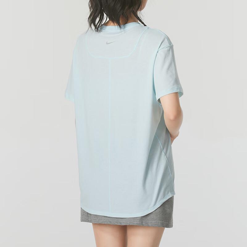 Nike Comfortable Breathable Casual Dopamine Short Sleeve Drop Shoulder T-Shirt Women T-Shirt Glacier-Blue FN2815474