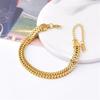 316L Stainless Steel Thick Wrist Chain Bracelet Bangle For Women Men Trendy 18K Gold Plated Waterproof Jewelry Bijoux CLE
