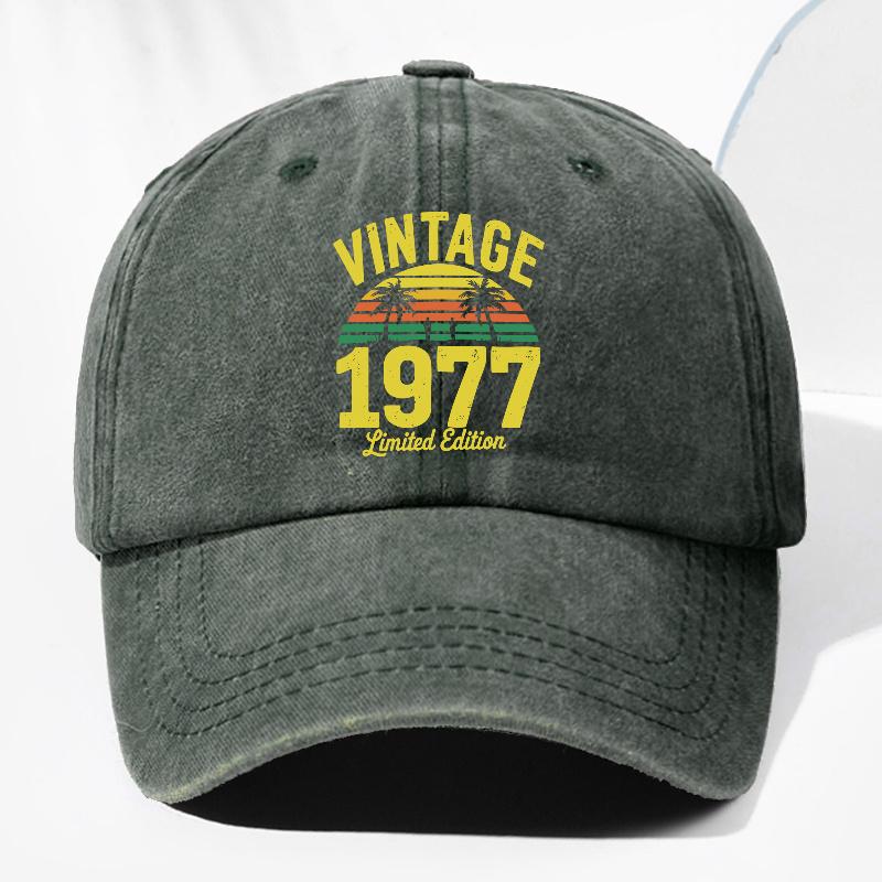 Unisex Coconut Tree VINTAGE  Print Washed Vintage Baseball Cap Fashionable Outdoor Hat for Men and Women Adjustable Trucke