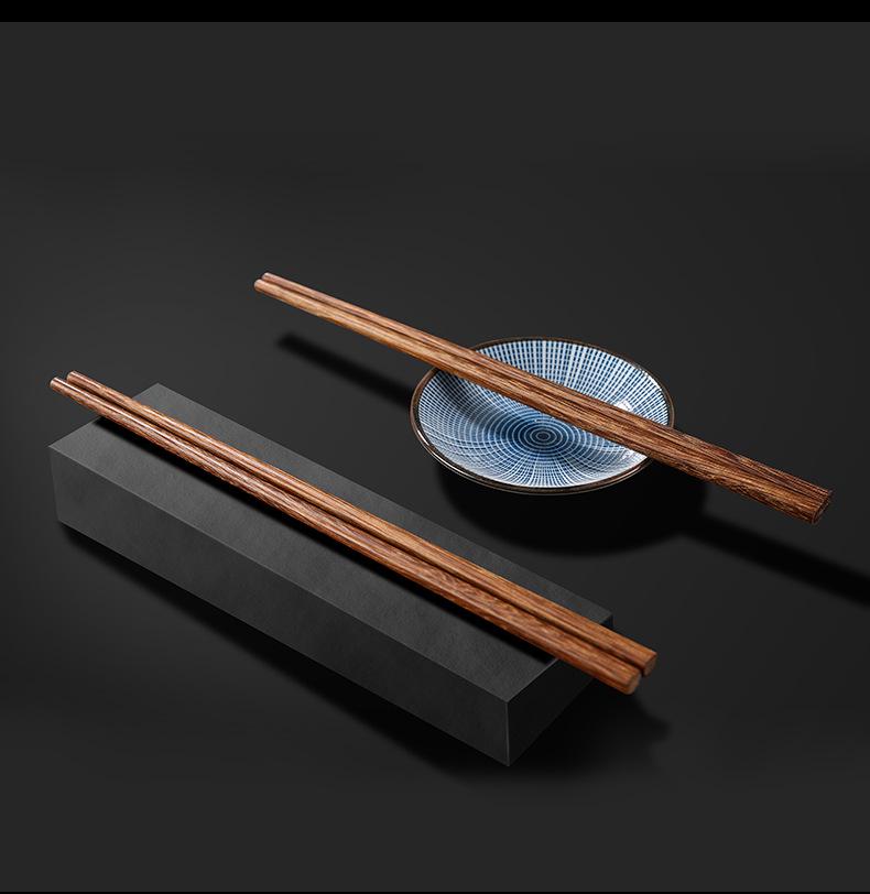 Yuan Sen Tai Japanese Chicken Wing Solid Wood Chopsticks Set - 10 Unpainted, Unwaxed Pairs for Home & Kids