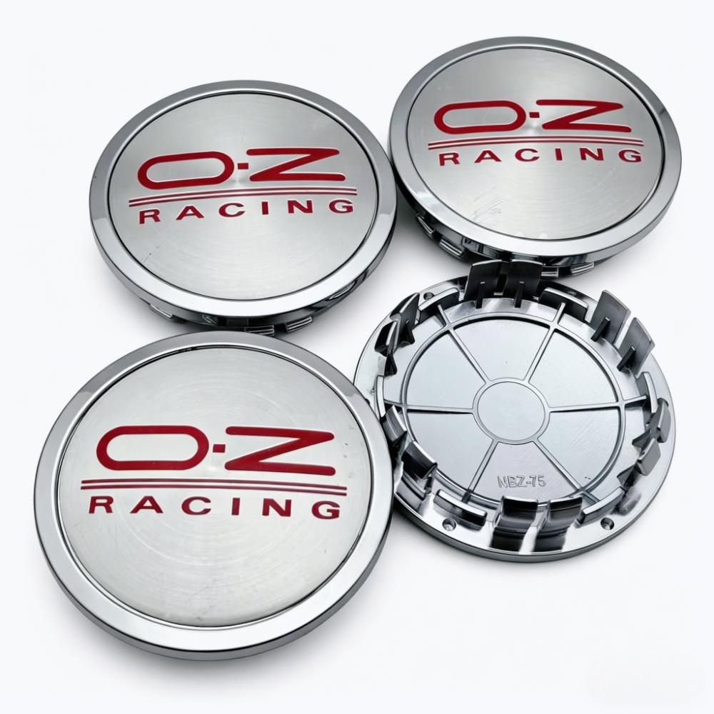 4 stuks/Set 75 mm / Clips 65 mm OZ O.Z Racing Logo Embleem Badge Auto Wiel Naafdoppen Wielnaaf Stofkap Velg Naafkap Auto Accessoires