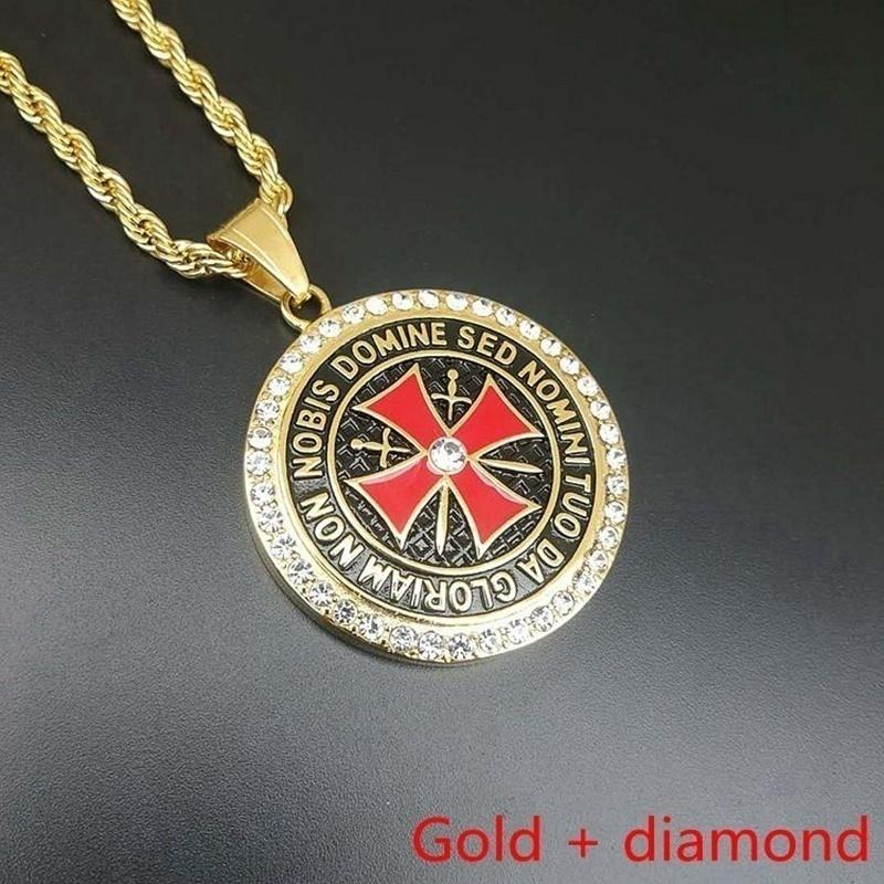 Christian Maltese Cross Symbol Men s Pendant Christian Crusader Holy Warrior Fashion Jewelry Necklace Religious Trend