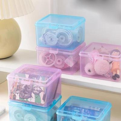 Transparente Kunststoff-Aufbewahrungsbox für Fotokarten Kleine Karten Schreibtisch-Organizer Schreibwaren-Klassifikationsbox für Büro & Schule