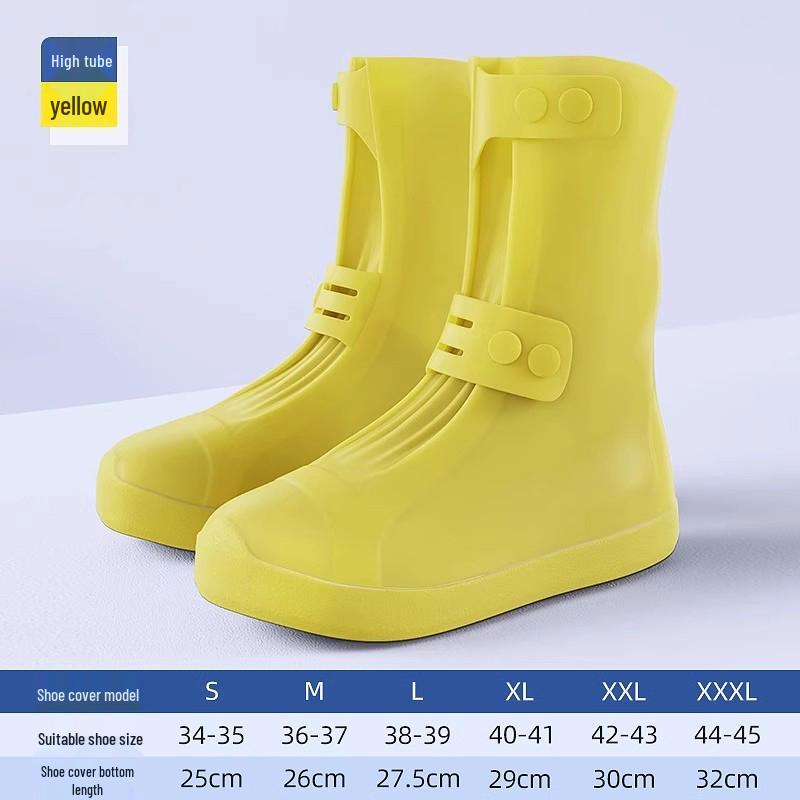 Waterproof Non-Slip Rain Boots: Thickened Silicone Shoe Covers for Men, Women, and Kids - Wear-Resistant, High-Top Design for Rainy Days.
