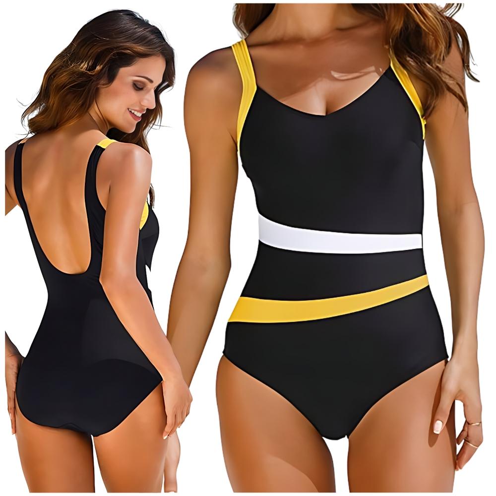 Monokini one-piece slimming swimsuit black XL striped back Monokini one-piece slimming swimsuit black XL striped back