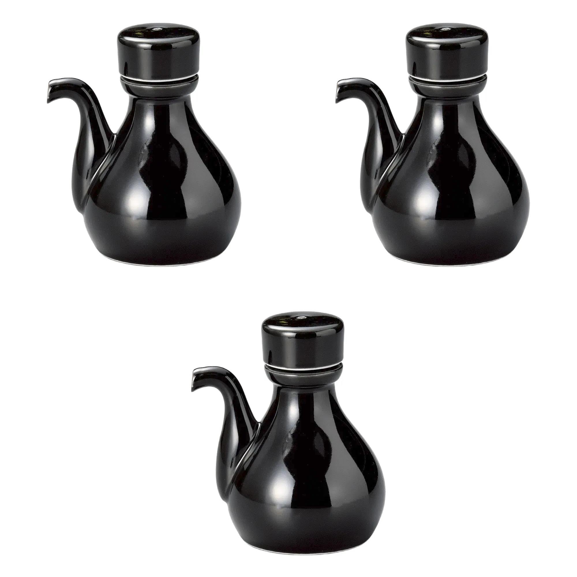 

Набор из 3 черных крышек типа Shizuji x Shizuji Arita Ware Setomonohonpo [7 9,8 см (150cc)] чёрный