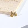 Doppelseitige 18K Gold Fahrrad Anhänger Halskette, Personalisierter Edelstahl Schmuck