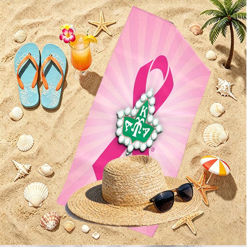 Alpha Kappa Alpha Print Beach Towel, Versatile Lightweight Absorbent Beach Towel for Pool Surf Yoga Bathroom, Perfect Birthday Holiday Gift