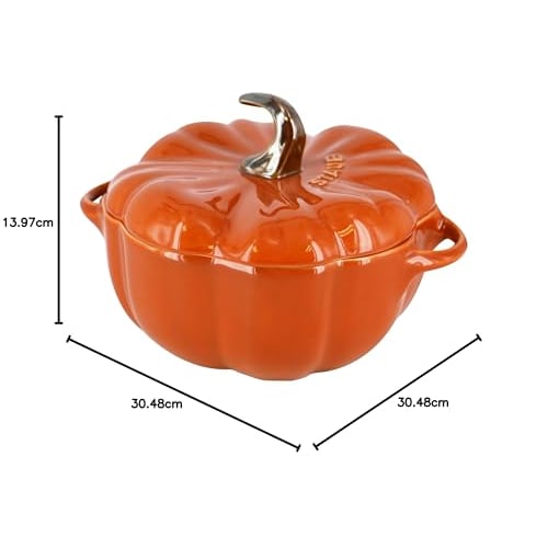 Staub "Pumpkin Cocotte Cinnamon" 15cm, 0.68ml Capacity, Ceramic, Heat-Resistant, Microwave-Safe Storage Container, La Cocotte Special Shape, 40511-554