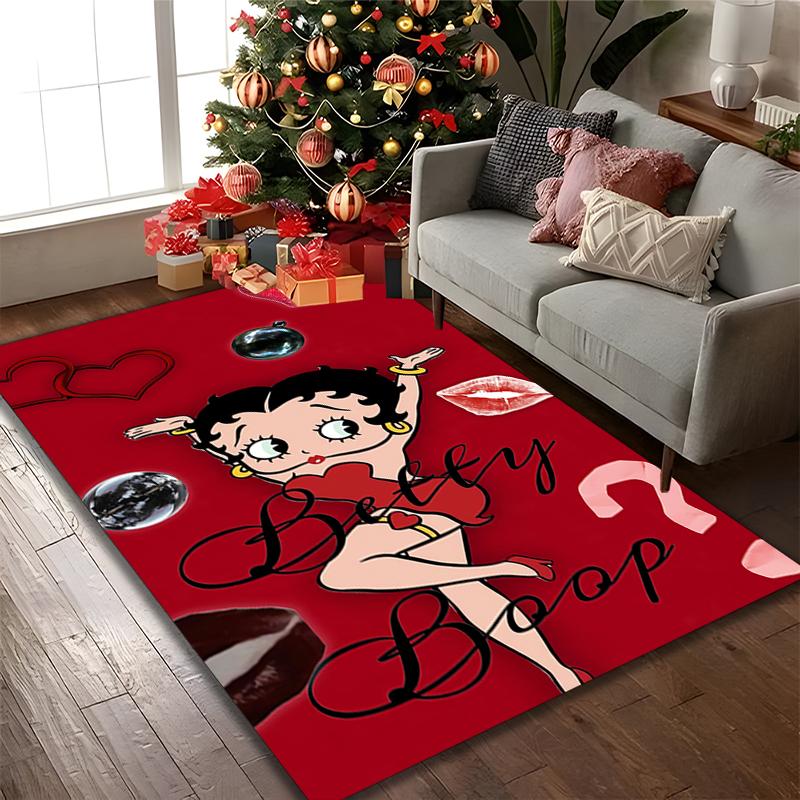 1pc Betty Boop Rug, Digital Printed Home Chair Sofa Mat, Durable Office Area Carpet, Beautiful Festival Decorations
