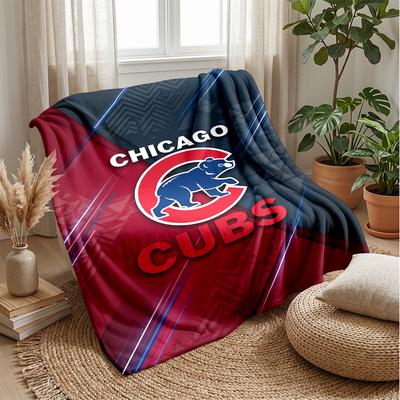 Chicago Cubs Flannel Fleece Blanket Cozy Warm Throw Blanket For Couch Bed Travel All Season Use