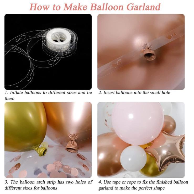 Κιτ Αψίδας Στεφάνου Μπαλονιών Ροζ Χρυσού 140 Τεμαχίων Με Ροζ Χρυσά Λευκά Μπαλόνια Για Αποφοίτηση Γενέθλια