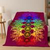 Yoga Cosmic energy Rainbow 33 Chakra Meditation Flannel Blanket Soft Warm Throw Blanket for Bedroom Living Room Bed Travel gift