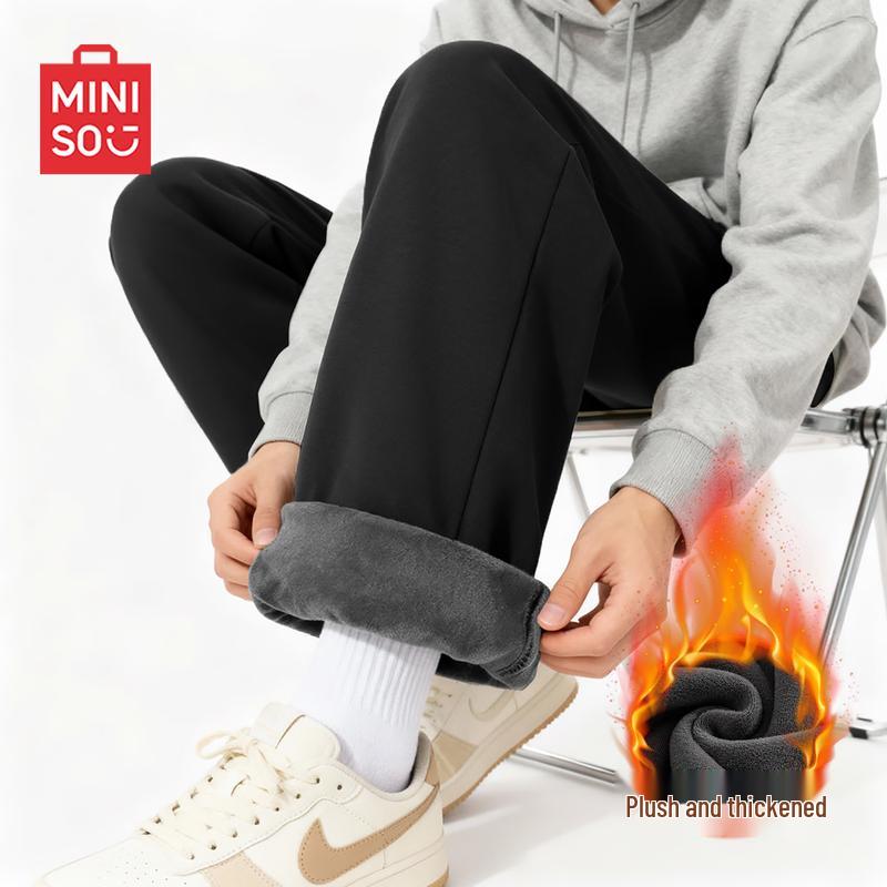 MINISO Men s Winter Lined Straight-Leg Casual Pants XL