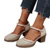 Coarse Heel Shoes Commuter Hollow European and American Sports Shoes Soft Sole Single Shoes Sandals High Heels