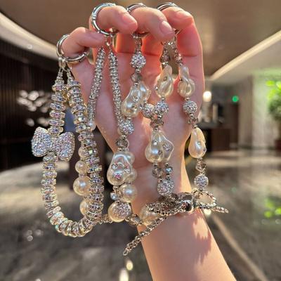Fashion Phone Chain Peal Phone Wrist Strap New Beaded Pendant Lanyard