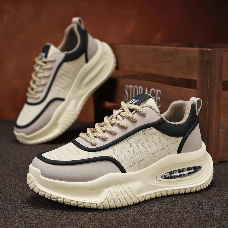 

Мужские кроссовки, модные кроссовки для скейтбординга для мужчин, нескользящие, спортивные, мужские, осенние, для бега, на открытом воздухе, удобные, кожаные, дешевые, кожаные 39 бежевый