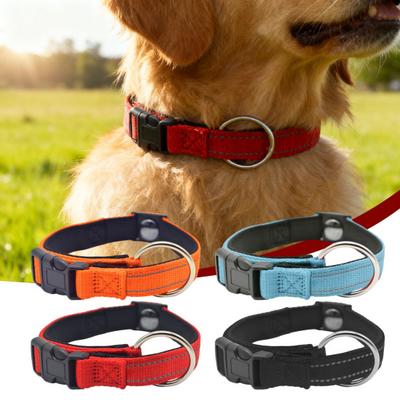 Magnetic Dog Collar Pet Collar with Reflective Dot Strips Adjustable Breathable Collar for Night
