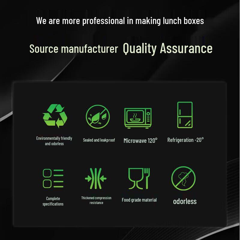 Rongandun Disposable 850ml 4-Compartment Takeout Food Containers