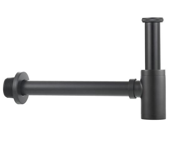 Brass Black Bottle Trap Bathroom Sink Vanity Basin Pipe Waste Drain Pipe Siphon Drainer P-Trap Sink (Black,Brass) чёрный