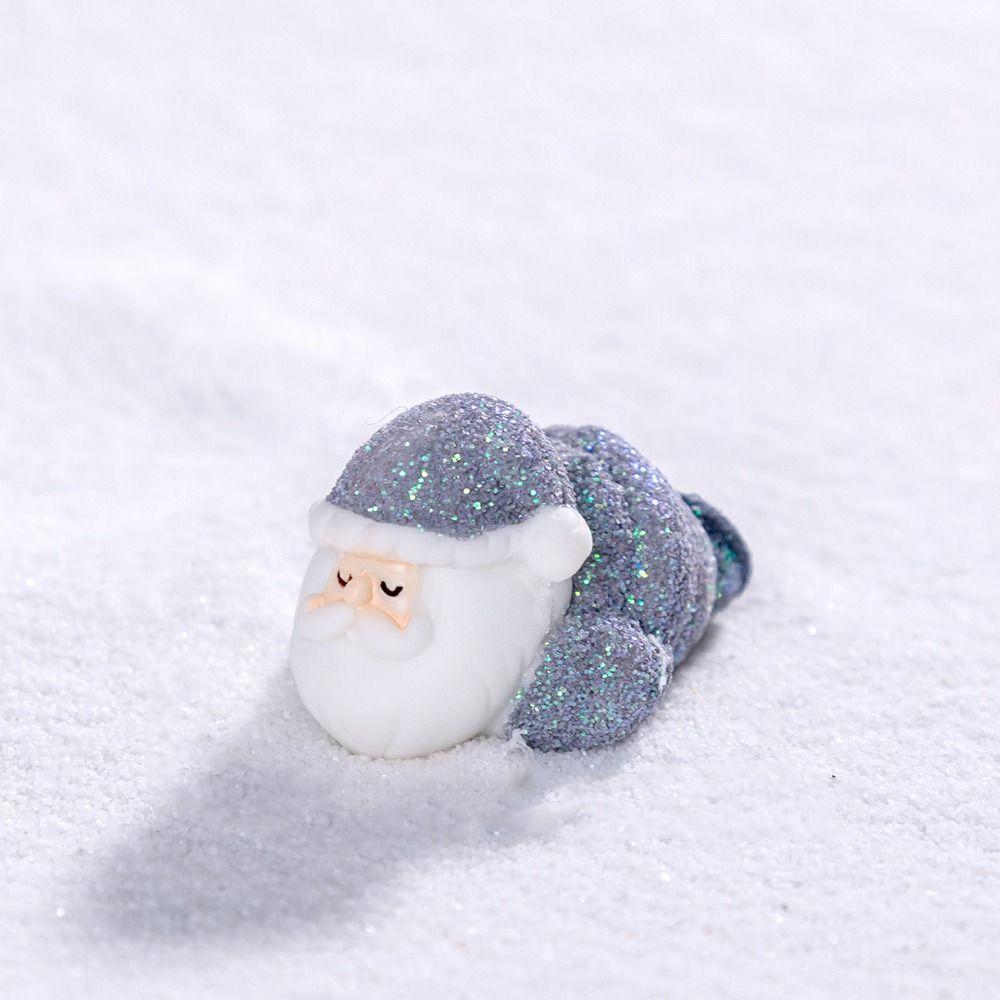 10pcs Cartoon Christmas Elderly Sled Figurine Cute DIY Mini Santa Claus Ornament Handmade Resin Crafts Santa Claus Statue