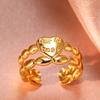 Stainless Steel Heart Ring Open Adjustable Women's Ring Mother's Day Valentine's Day Gift for Lover