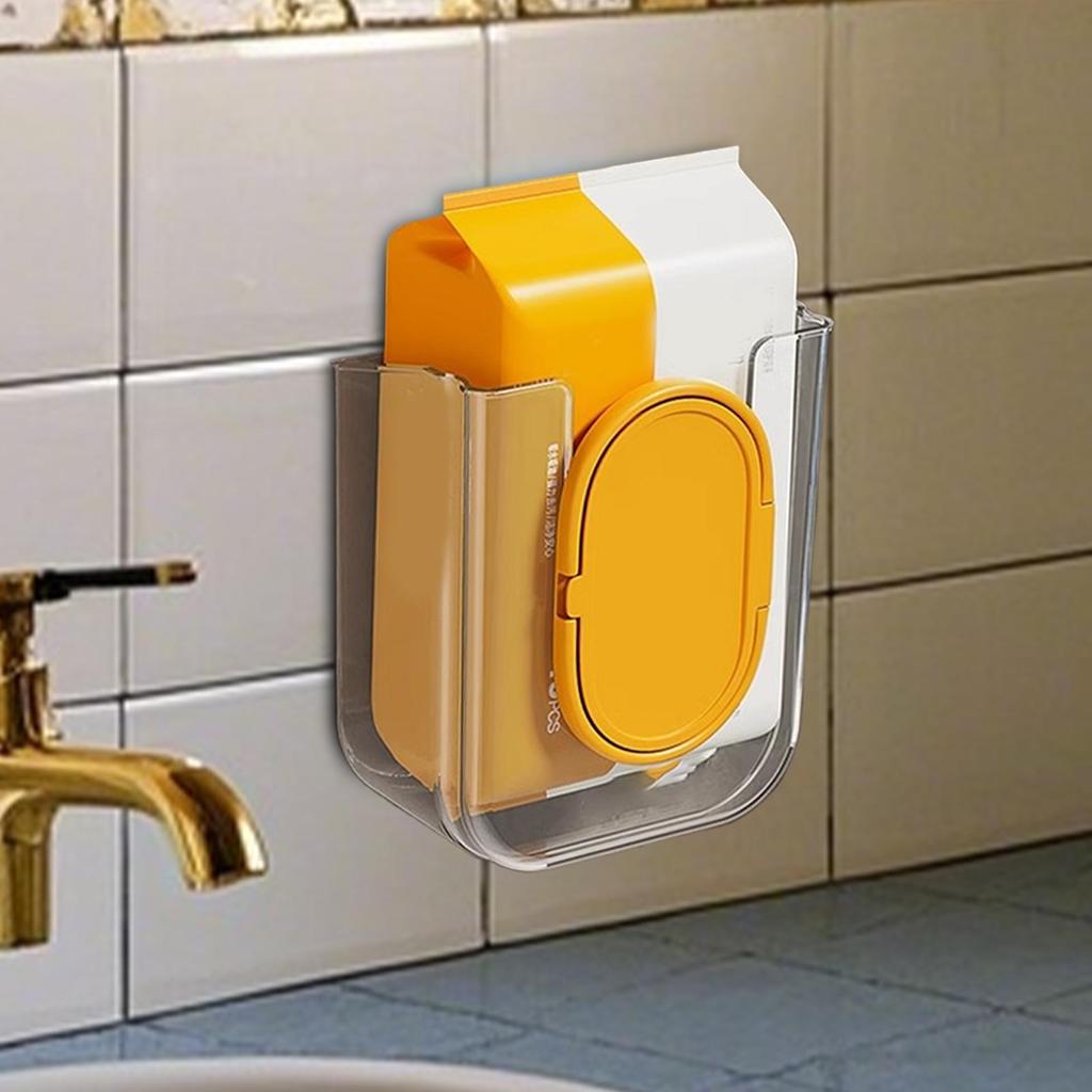 Wipe Holder for Bathroom Wipes Holder Storage Box Container Organizer Adhesive Dispenser for Kitchen Family Bathroom Toilet 2