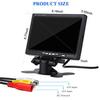AIEK LCD Monitor with Dual Video Backup for Compatible with 7-inch On-Dash Inputs, Link, Security/Monitoring/In-Car Use, 12V/24V