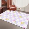 Kawaii  Plaid Print Area Rug Anti-slip Soft Indoor Floor Carpet Lovely Check Pattern Decor Mat for Playroom Living Room